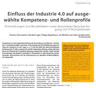 Einfluss der Industrie 4.0 auf ausgewählte Kompetenz- und Rollenprofile